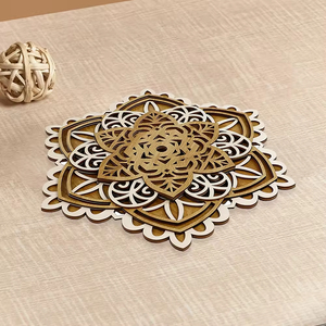 Fabbrica su misura di taglio Laser e stampa UV servizio di <span class=keywords><strong>legno</strong></span> <span class=keywords><strong>Mandala</strong></span> <span class=keywords><strong>da</strong></span> <span class=keywords><strong>parete</strong></span> arte decorazione per la casa ornamenti regali di festa - Product Image 2