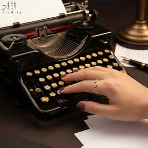 Nouveautés : Bague chaîne classique, design populaire en gros, simple, en or massif 18 carats avec diamants naturels, pour la Saint-Valentin - Product Image 6