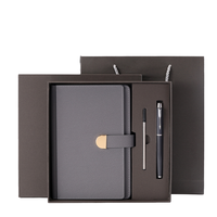 Ensemble cadeau de luxe pour carnet et stylo d'affaires, agenda en cuir PU multicolore avec boucle à pression, logo personnalisé imprimé, ensemble de papeterie