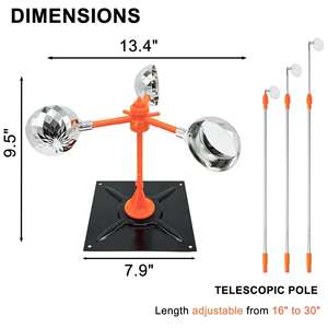 Répulsif Solaire <span class=keywords><strong>Anti</strong></span>-Oiseaux Réfléchissant à Rotation 360° pour le Contrôle des Nuisibles, Sans Tuer, Alimenté par Énergie Éolienne pour Verger - Product Image 4