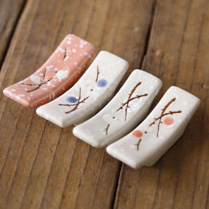 Hot Selling Traditional Korean Ceramic Business Gifts Custom Durable High Gloss Chopstick Holder Stand Underglaze Colored