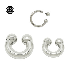 Anillo de herradura <span class=keywords><strong>grande</strong></span> de titanio G23, anillo de nariz en forma de U, anillo de pezón, joyería para <span class=keywords><strong>piercing</strong></span> genital y corporal - Product Image 2
