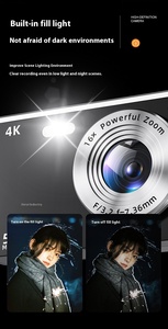 Alta Definição 48 Milhões de Pixel <span class=keywords><strong>Kids</strong></span> Digital Mini DSLR Toy <span class=keywords><strong>Camera</strong></span> Profissional 4K com CMOS Imaging Sensor - Product Image 6