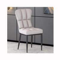 Chaises de salle à manger formelles en cuir marron et noir, chaises de mariage à dossier haut, chaises de salle à manger modernes