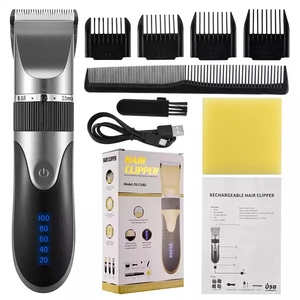 Tondeuse à cheveux professionnelle tondeuse à barbe pour hommes Rechargeable coupe de cheveux lame en céramique à faible bruit adulte enfant coupe de cheveux - Product Image 3