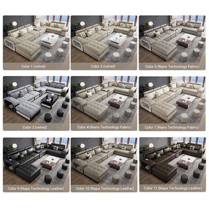 Bộ Ghế <span class=keywords><strong>Sofa</strong></span> Cổ Điển Chất Lượng Cao 7 Chỗ Ngồi, Đồ Nội Thất Phòng Khách Bằng Vải Latex - Product Image 5