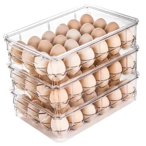 ล้าง24ตารางขนาดใหญ่ภาชนะบรรจุอาหารสดถาดไข่ตู้เย็นออแกไนเซอร์กล่องเก็บสำหรับห้องครัว