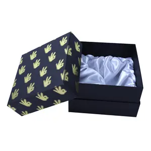 Gift Box Window Ready To Ship Satin Packaging Drawer Gift Box With Satin Cardboard Box