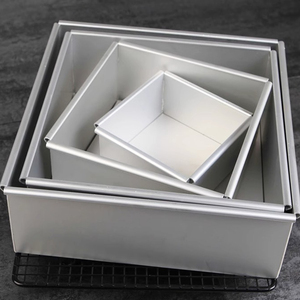 Meilleur moule à gâteau carré en <span class=keywords><strong>aluminium</strong></span> 4/5/6/8/10 pouces forme de gâteau carré plateau de cuisson de gâteau fond amovible - Product Image 2