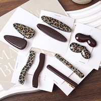 Mode longue acétate géométrique Rectangle pince à cheveux pour femmes élégant fille léopard frange épingles à cheveux accessoires bijoux cadeau