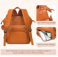 Sac à dos imperméable 17L pour couches de maternité, en PU, avec fermeture éclair, tendance, décontracté, personnalisable, pour bébé, voyage quotidien, RAYLON