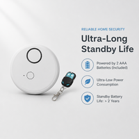 Sensor Alarm Getaran Kaca Pintu Jendela Nirkabel Dengan Siren yang Dapat Disesuaikan 0-130dB, Sensitivitas 5-Tingkat dan Bersertifikasi CE-EMC RoHS