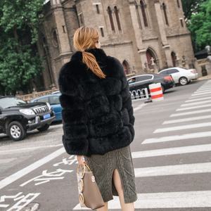 Abrigo <span class=keywords><strong>de</strong></span> invierno para mujer, abrigo <span class=keywords><strong>de</strong></span> piel <span class=keywords><strong>de</strong></span> zorro Real, negro, esponjoso, <span class=keywords><strong>2022</strong></span> - Product Image 5