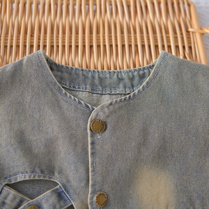 Nouvel Ensemble d'Été Trois Pièces en Jean pour Enfants, Garçons et Filles, Style Formel avec Motif 3D, Gilet en Coton et Chemise à Manches Longues à l'Étrangère - Product Image 6