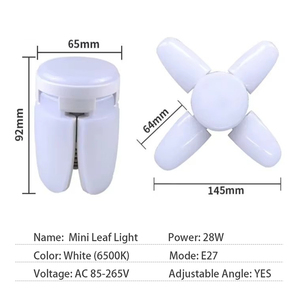 Bombilla LED inteligente con forma de ventilador <span class=keywords><strong>E27</strong></span>, 4 + 1 aspas, 28W, diseño plegable, control remoto con función de sincronización para lámpara de techo - Product Image 4