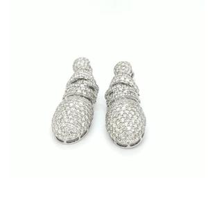 Diseñador de lujo 14K oro blanco pendientes tachonados diamantes naturales forma personalizada niñas boda compromiso fiestas joyería de moda - Product Image 1