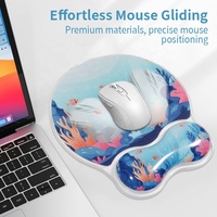 Ensemble de tapis de souris en gel de silicone transparent avec repose-poignet, logo personnalisé en couleur, impression UV, design Kawaii en cristal pour le bureau et la maison - Sanxing