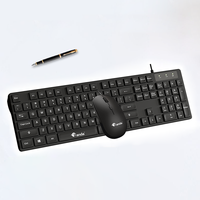 Clavier et souris filaires USB Banda K10S pour jeux, 104 touches, taille standard, ergonomique, étanche, ultra-fin, plug-and-play pour PC/ordinateurs portables