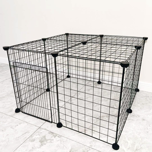 Cercado Modular de Metal para Animais de Estimação, Cerca Interna Anti-Fuga com Visão Clara e Altura Aumentada para Gatos, Cães Pequenos e Coelhos - Product Image 4
