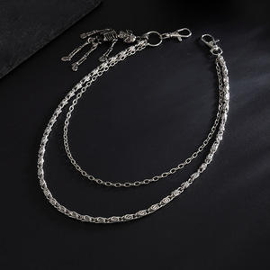 Punk <span class=keywords><strong>squelette</strong></span> <span class=keywords><strong>humain</strong></span> pendentif pantalon chaîne pour hommes femmes HipHop jean pantalon taille chaîne portefeuille métal porte-clés rue bijoux - Product Image 4