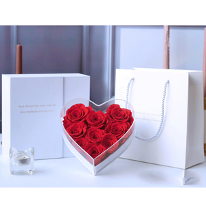 valentines preserved flower preserved roses and accessory box preserved roses in heart acrylic