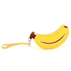 Porte-monnaie en cuir véritable de vachette pleine fleur, motif fruit de dessin animé, avec porte-clés, petite pochette zippée pour enfants - Product Image 4