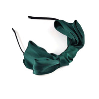 Serre-tête à grand nœud fait main, accessoire de cheveux polyvalent en tissu, pince à cheveux simple en satin, doux et mignon, pour femme, modèle A396