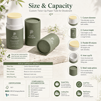 Emballages cosmétiques en tube de papier biodégradable et écologique pour baume à lèvres et déodorant, 15 ml, 30 ml, 50 ml, vente en gros