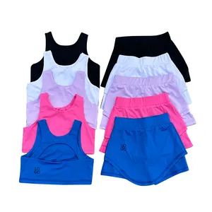 SET da corsa per ragazze vestiti estivi per allenamento atletico Casual pantaloncini da ginnastica da ginnastica pantaloncini da ginnastica per sudare SET di SKORT da Tennis