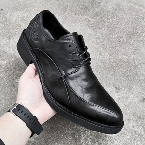 2026 Niche Embroidery Design <b>Men</b> <b>Dress</b> Shoes Height Increasing Genuine Leather Business Formal Elegant Leather Footwear - Product Image 2