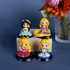 Set de 6-8 Piezas de Princesas de Dibujos Animados en Versión Q, Lindas Princesas de PVC Sólido, Decoración para Pasteles, Adorno de Escritorio - Product Image 3