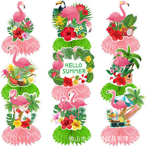 Honeycomb Display Stand Flamingo Party Decor Paper <b>Table</b> Centerpiece <b>Birthday</b> Decoration Round Die Cutting 4 Color Print - Product Image 5