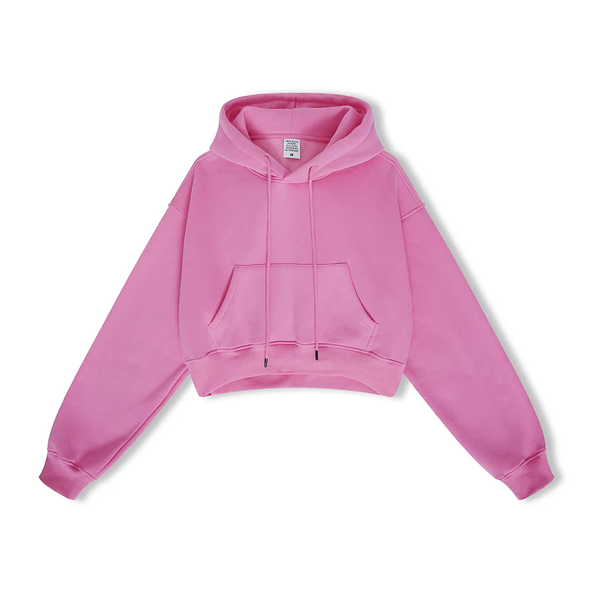Wholesale high quality Women Cotton Polyester Hoodie Custom Logo Solid Color Fleece Cropped Hoodie for Women