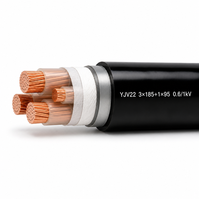YJV22 0.6/1kV 3+1 Core Steel Tape Armoured Power Cable Copper XLPE for Outdoor Underground Installation 3*185+1*95