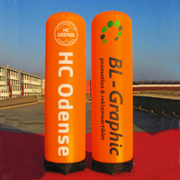 Logo gonflable personnalisé Colonne publicitaire aérienne fermée en PVC Colonne lumineuse LED gonflable pour l'affichage des activités de plein air