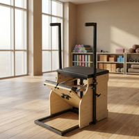 Siège de Pilates Wunda en érable durable avec accoudoirs et résistance à ressort réglable pour la rééducation corporelle