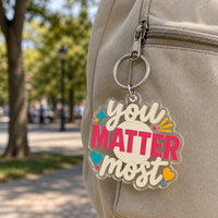 Porte-clés en acrylique de haute qualité sur le thème de la santé mentale, vente en gros, impression personnalisée, cadeau, logo personnalisé, porte-clés en acrylique motivant et positif