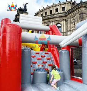 Parcours d'obstacles gonflable commercial avec toboggan aquatique, soleil et moulin à vent, pour les fêtes d'été des enfants dans la cour - Product Image 4