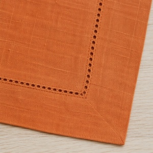Servilletas de Lino Puro con Dobladillo, Manteles Individuales de Tela Orgánica, Personalizadas de Algodón y Lino para Boda, Tamaño Personalizado, Monograma, Nombre, Estilo Americano - Product Image 2