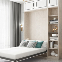 Lit mural moderne pliable en bois simple et durable, design excellent, invisible, pour chambre à coucher