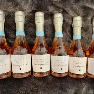 Autocollants personnalisés pour bouteilles de vin – Demande de demoiselle d'honneur – Mini étiquettes personnalisées pour mariage, fête nuptiale, cadeau pour demoiselle d'honneur - Product Image 5