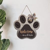 Bienvenue j'espère que vous aimez les chiens signe pour porte d'entrée chiot panneau mural suspendu en bois Plaques murales en forme de patte signe de bienvenue
