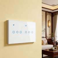 Interrupteur intelligent WiFi 2 voies 2 gangues norme UE 220V pour chambre d'hôtel, contrôle multi-lumières