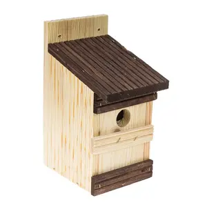 사용자 정의 자연 나무 둥지 Birdhouse 상자 야외 미완성 나무 새 집 블루 조류 참새 robins