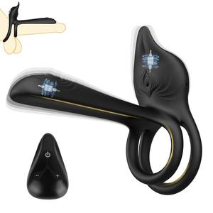 Anneau de verrouillage pour hommes Anti-tir télécommande amusant Vibration retard anneau <span class=keywords><strong>Couple</strong></span> partagé produit adulte - Product Image 2