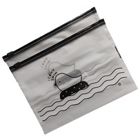 Sacs en plastique givré à fermeture éclair Huadu en gros, sacs en polyéthylène à motif de dessin animé pour l'emballage de chaussures et de sous-vêtements