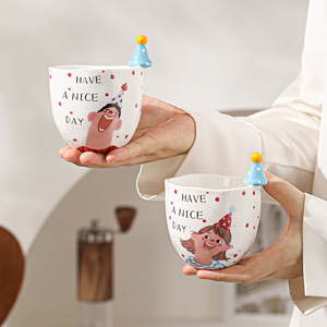 แก้วกาแฟเซรามิกพอร์ซเลนลายการ์ตูนน่ารักสร้างสรรค์ 270 มล. ของขวัญทางธุรกิจ ใช้กับไมโครเวฟได้ ทนความร้อน ใช้ซ้ำได้ - Product Image 5