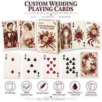 Cartes à jouer personnalisées pour mariage, portrait de couple en aquarelle, jeu de cartes en papier style tarot pour cadeaux de mariage