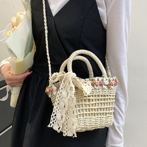 <span class=keywords><strong>Sac</strong></span> en paille de coton style frais pour femme, nouveau <span class=keywords><strong>sac</strong></span> à main tissé 2026, <span class=keywords><strong>sac</strong></span> seau <span class=keywords><strong>bandoulière</strong></span> polyvalent pour vacances printanières à la plage - Product Image 4