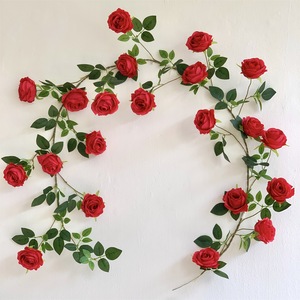 Guirlandes de roses artificielles Muyu Chronicles, rose, 140 cm, décoration intérieure et extérieure, mariage, maison, jardin - Product Image 3
